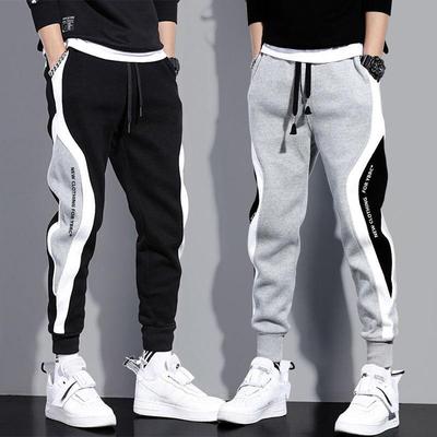 Pantaloni Autunnali da Uomo Ampi e Larghi Casual da Uomo Patchwork a Nove Punti Sportivi con Cordino Elastico Traspiranti con Fondo Stretto