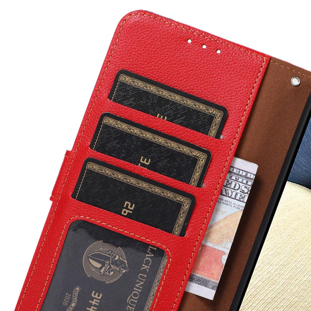 KHAZNEH For Xiaomi Redmi 13x 4G Case RFID Blocking Wallet Litchi Texture PU Leather Phone Cover