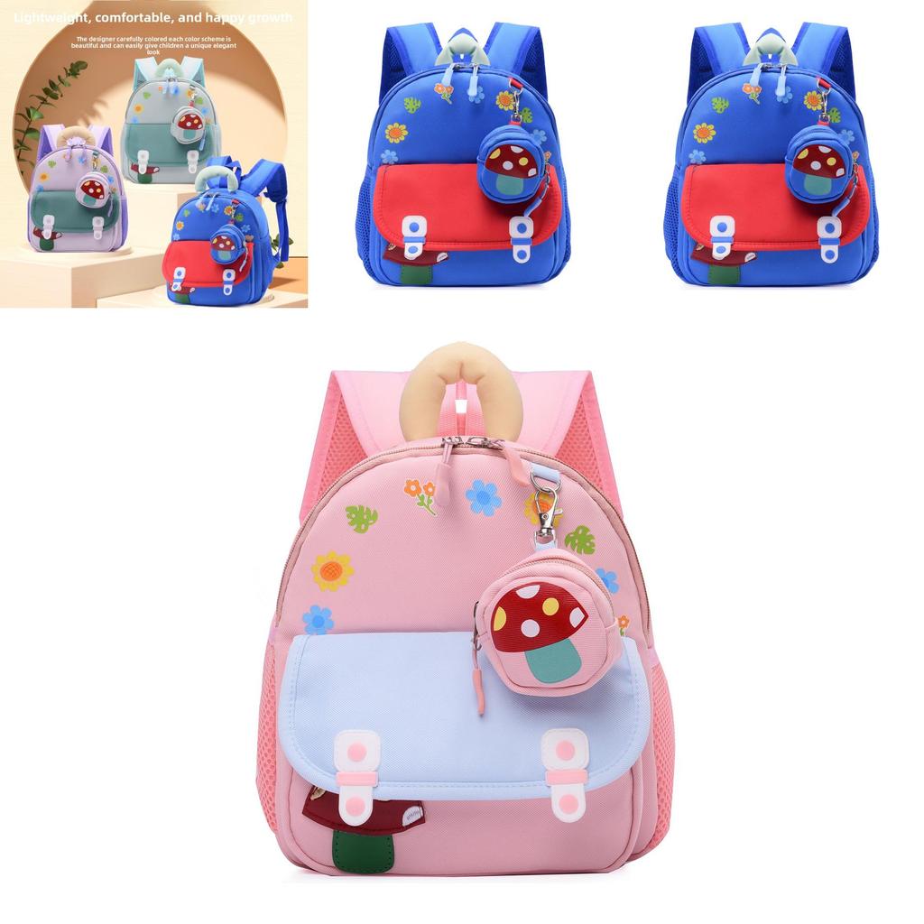 Preschool Kids Backpack With Fun Cartoon Print And Wear Resistant Polyester Fabric For School Use