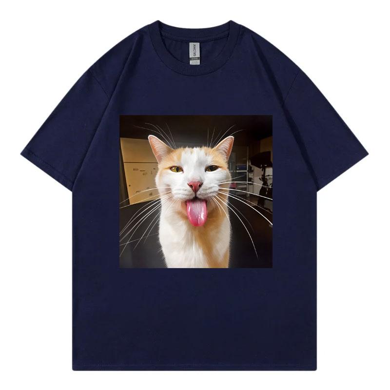 Silly Cat Bleh Funny Meme Graphic T Shirts Unisex Unisex Casual Cotton Short Sleeve Tshirts High Quality Fashion Oversized Tshirt