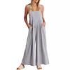 2023 European & American Women's Solid Color Casual Cotton Linen Strappy Jumpsuit