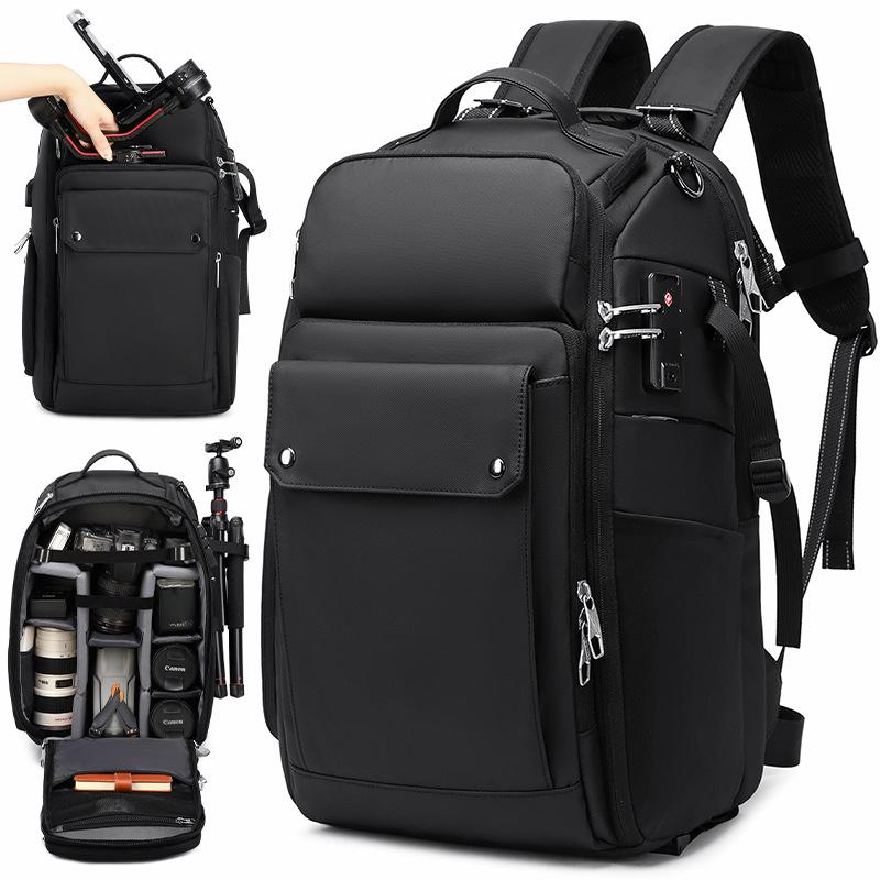Waterproof All-in-One DSLR & Drone Camera Backpack with Double Shoulder Straps & Computer Compartment