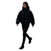 Womens Winter Hooded Puffer Coat Water-Responsive Leopard Print Loose Fit Thick Warm Cotton Jacket