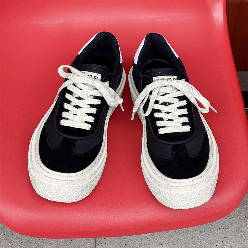 Fashion Luxury Brand Men Genuine Leather Outdoor Walking Shoes Casual All-match Outdoor Antiskid Skateboard Footwear Flat Designer Shoe