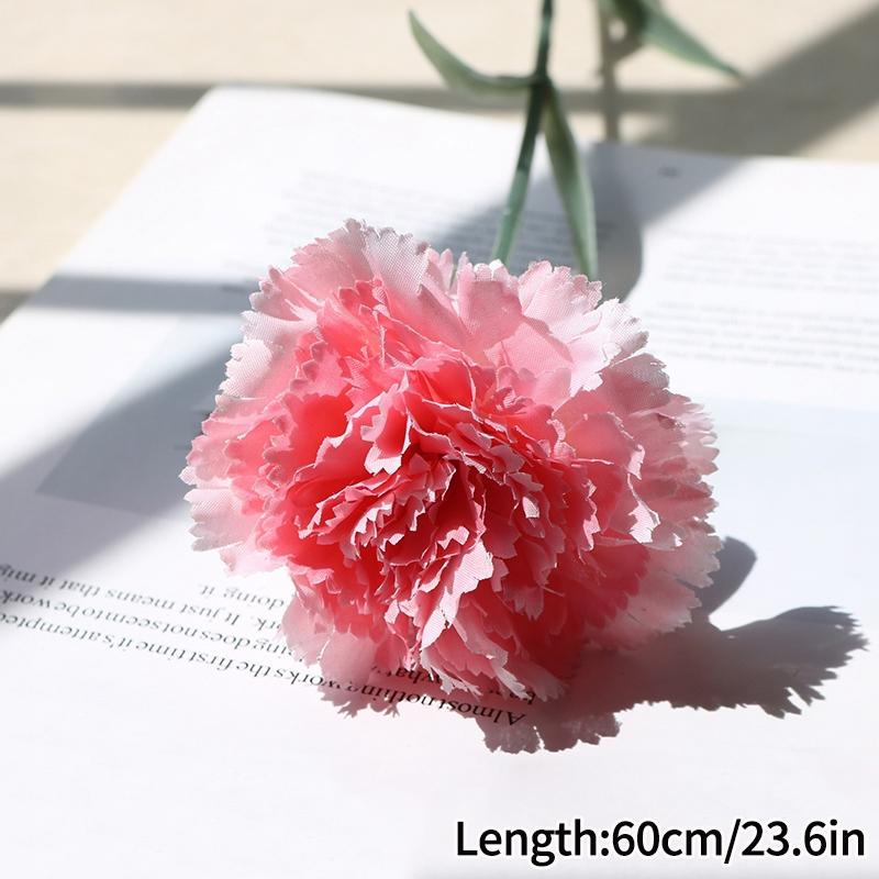 Simulated Long Stem Silk Fabric Carnation Fabric Flower Bouquet Artificial Flower Arrangement Mother's Day Flower Bouquet Gift