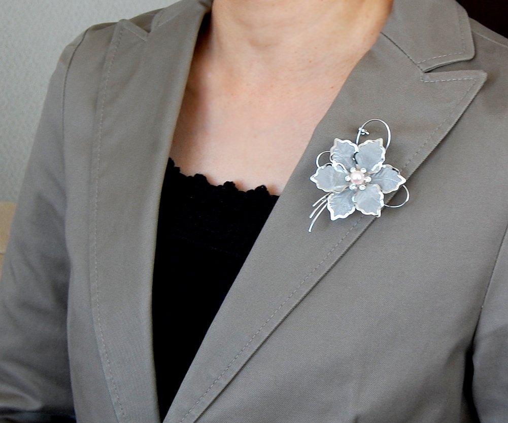 Flower design Akoya pearl pearl brooch ABR543 [enyapearl] brooch,