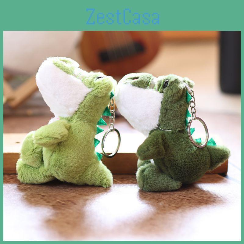 Cartoon Cute Green Crocodile Soft Plush Keychain Pp Cotton Filling Gift Bags