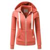 Dames Slim Sweatshirt met Rits en Capuchon Effen Kleur Sportjas Lente Herfst Persoonlijkheid