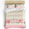 Red Rose Flower Plant White Duvet Cover Bed Bedding Set Home Textile Quilt Cover Pillowcases Bedroom Double Bedding Set No Sheet