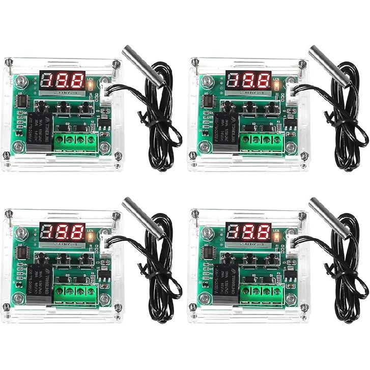 2PCS W1209 Temperature Controller Module,LED Display Digital Thermostat Module with Case DC 12V Digital Electronic Temperature Temp Control Module