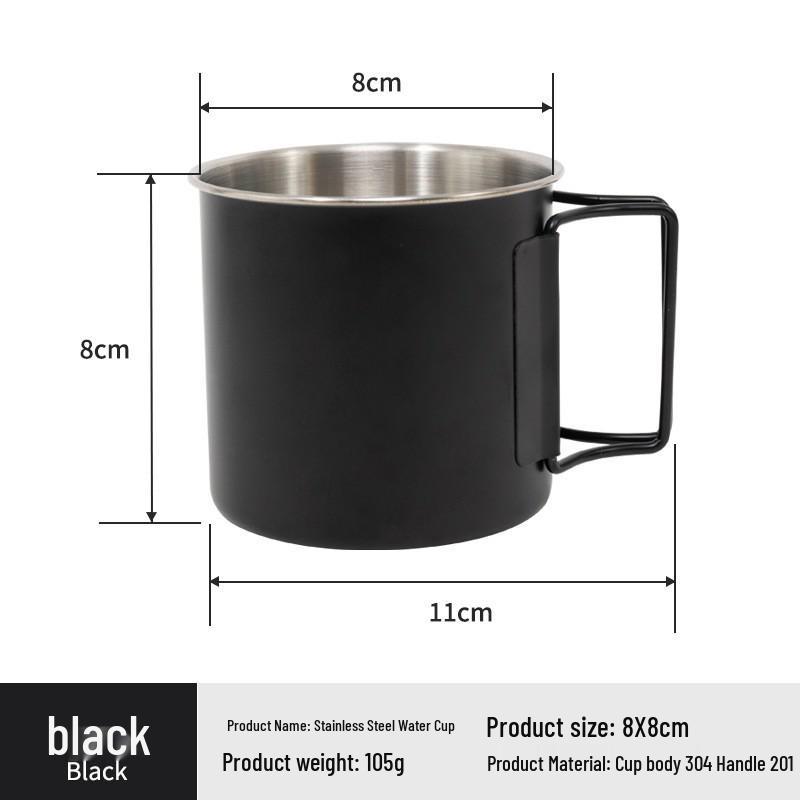 Self-Driving Outdoor Folding Cup: 304 Stainless Steel Portable Mug for Camping, Beer, and Coffee