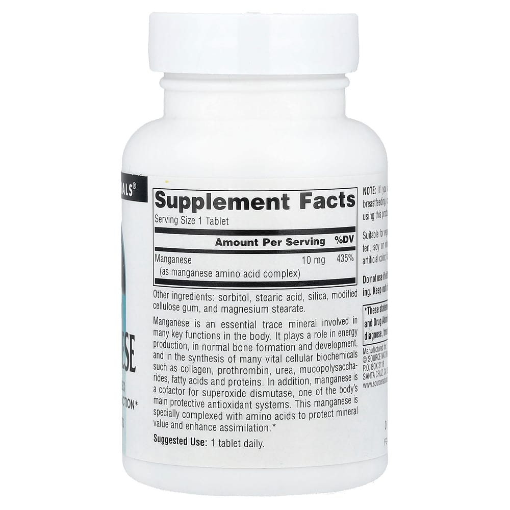 Source Naturals Manganese 10 mg 250 Tablets