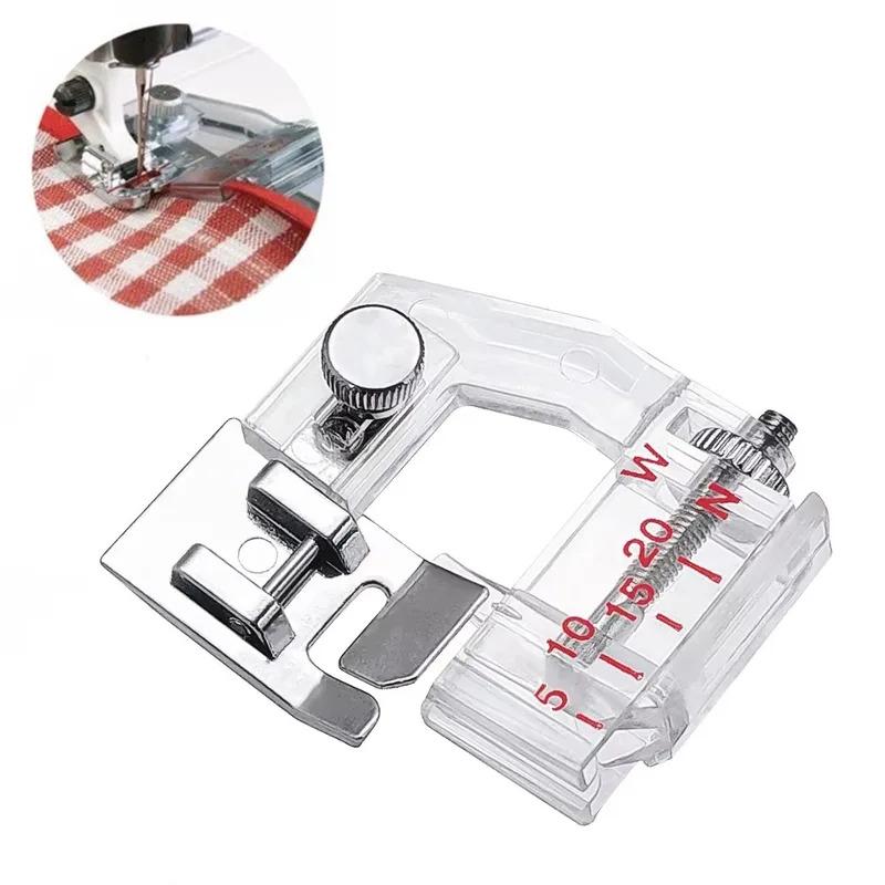 Adjustable Bias Tape Binding Foot Snap On Presser Foot For Singer Brother and Most of Low Shank Sewing Machine Accessories