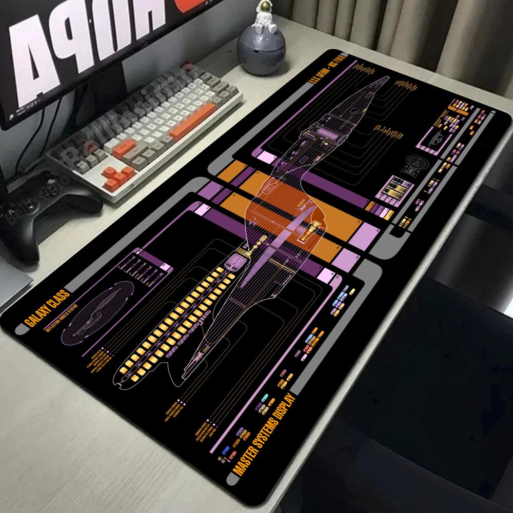 Starship Blueprint Pad Desk Pad Mouse Pad Gamer Computer Cabinet Star Trek Game Office Accessories Keyboard Anime Extended Large