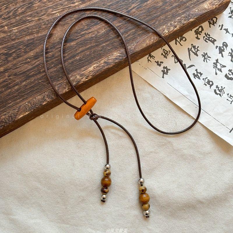 Fashionable Ethnic Retro Beaded Pendant Necklace for Women