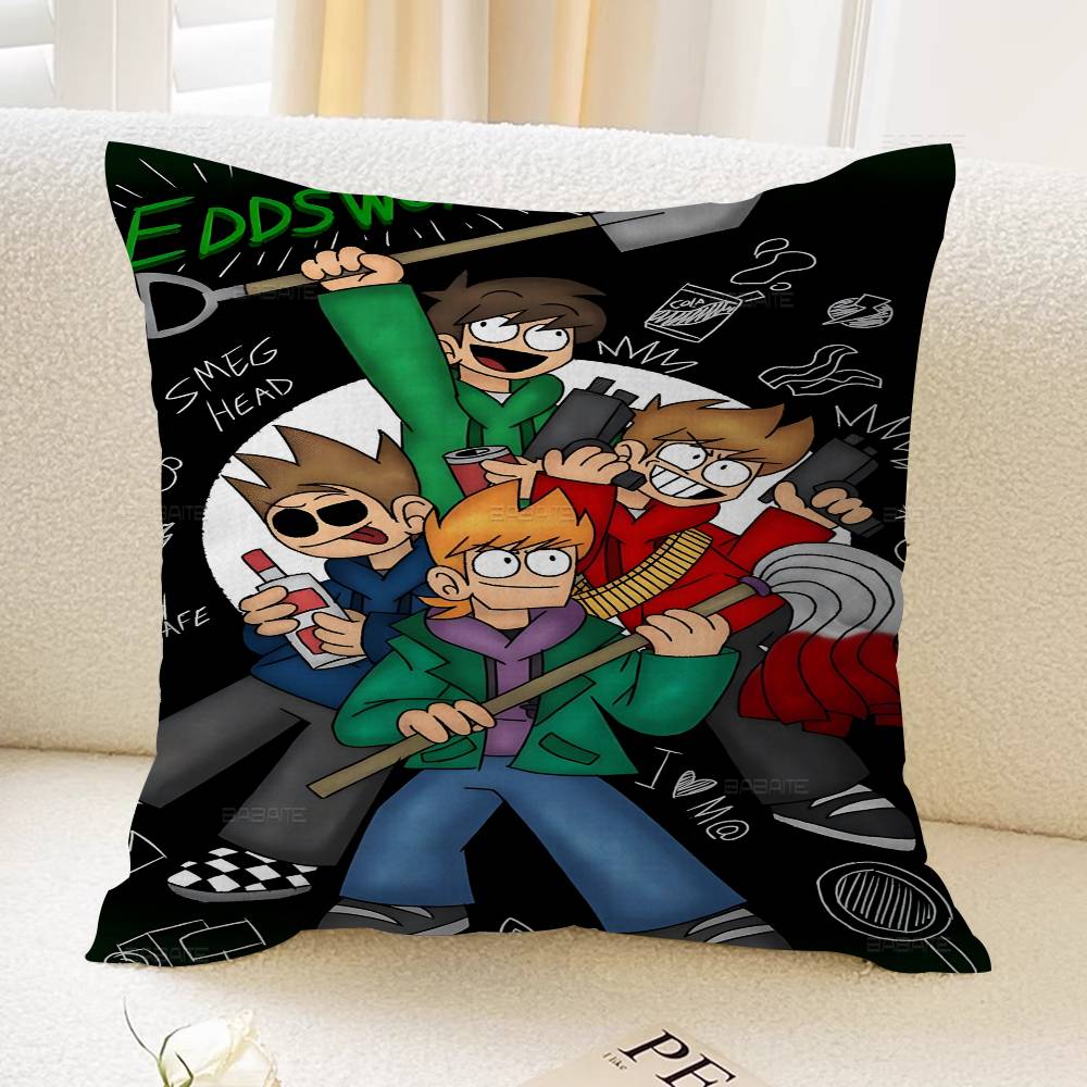 Animiertes Eddsworld Cartoon Kissen Anime Kissen Sofa Bett Kopfkissenbezug Kissenbezug 45x45 cm Mode