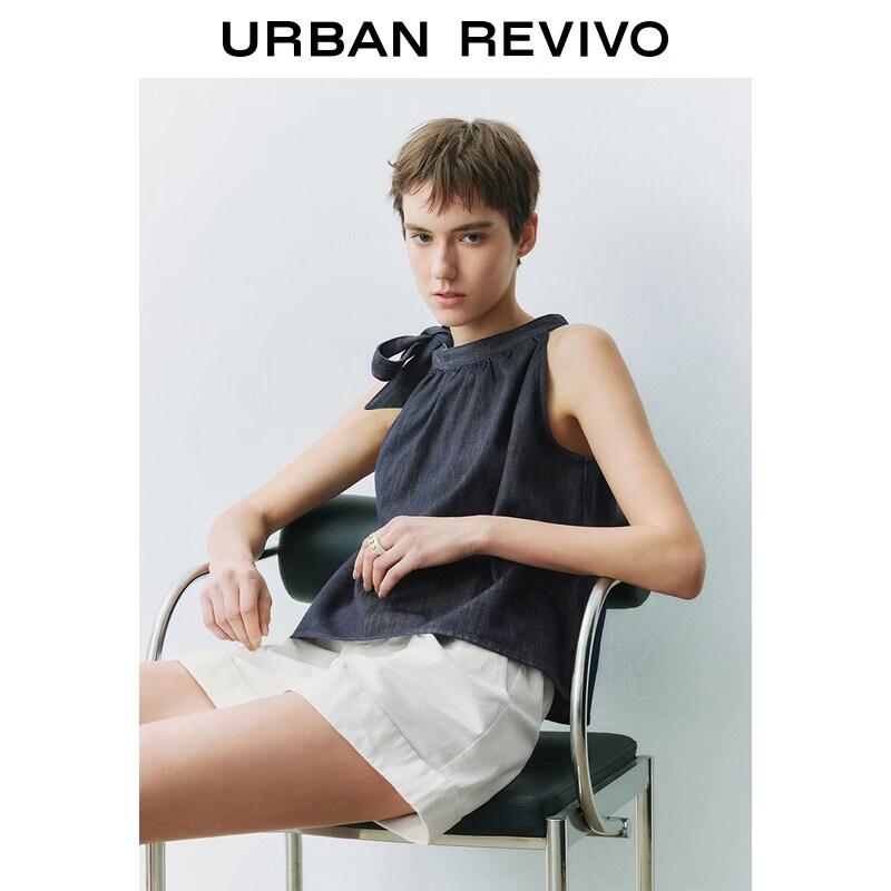 

UR2026 Women s Urban Halter Neck Denim Shirt L