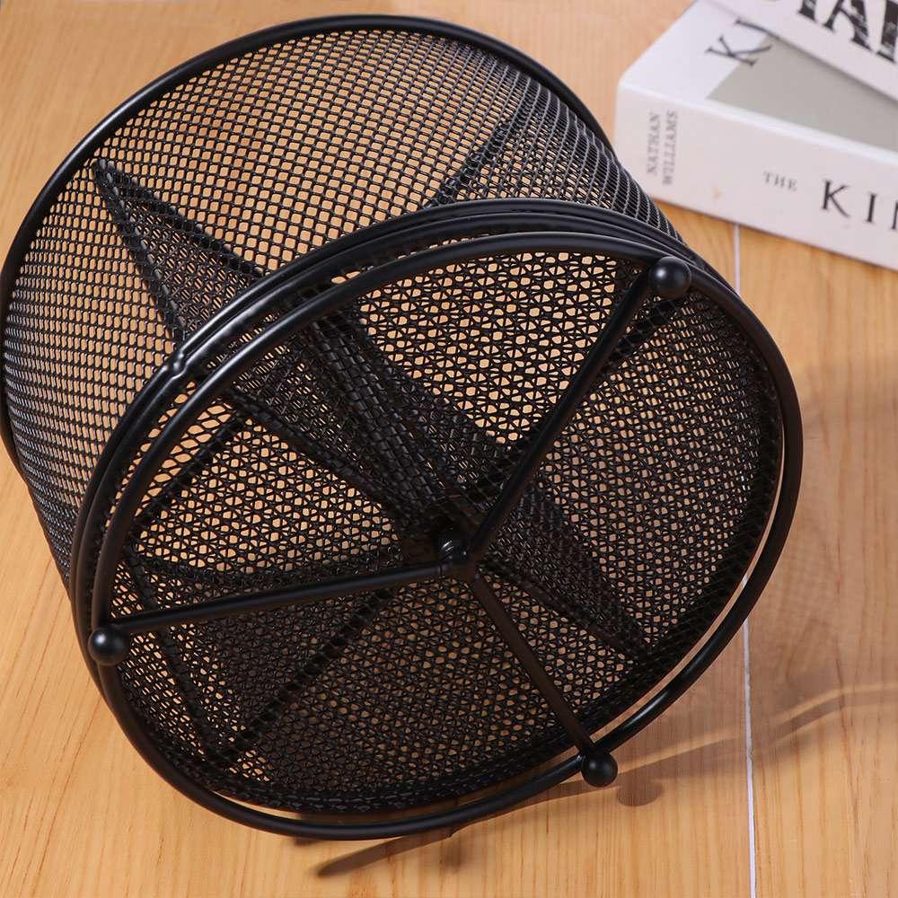Metal 360° Rotating Mesh Pencil Holder Hollowed-out Pencil Display Rack  Bedroom Decoration