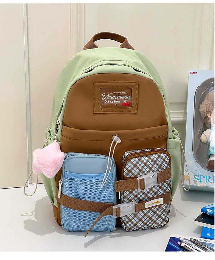 School bag Mori dopamine color matching backpack for junior high school students Small fresh school bag Versatile high value American shoulder bag