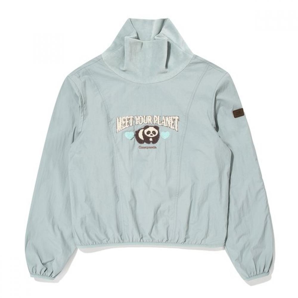 

Panda Woven Patch Velour Cowl Neck Dark Mint 090