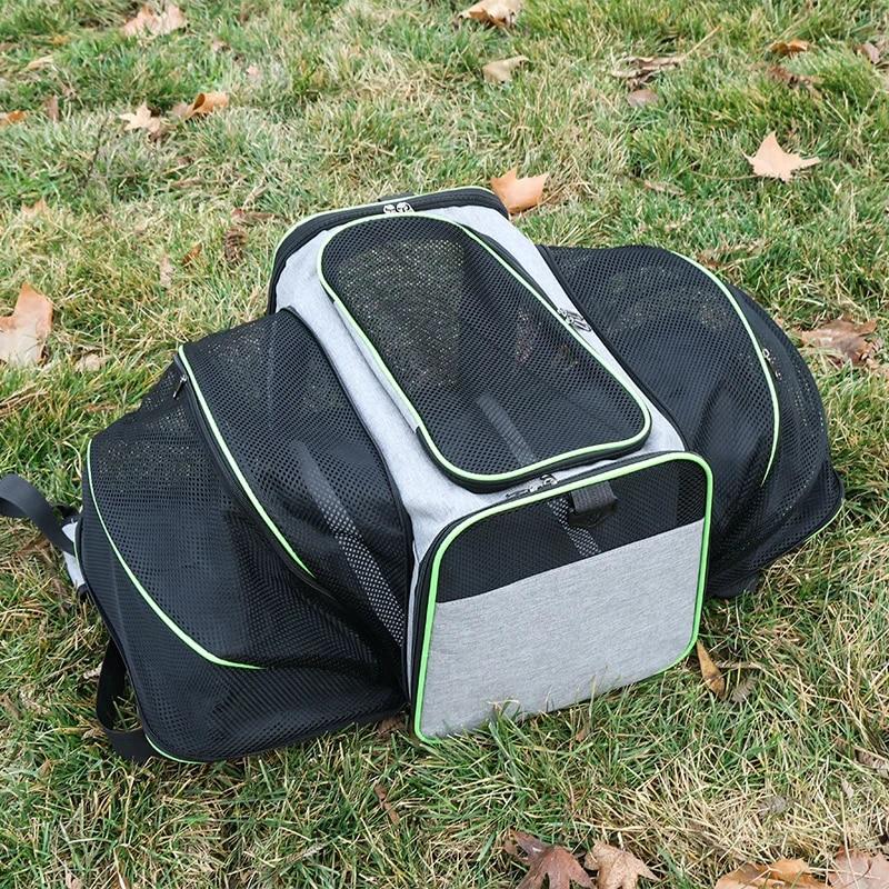 Portable Cat Carrier Airline Approved Pet Handbag Foldable Soft-Sided Cat Cage Expandable Pet Travel Bag Breathable Pet Dog Bag