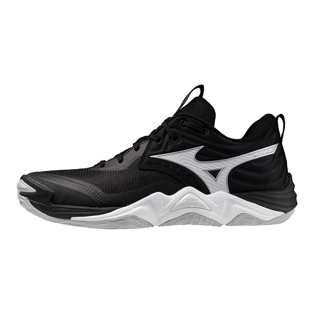 Mizuno Wave Momentum Elite Black White Unisex Sneakers Metallic-Grey Blue V1GA251254