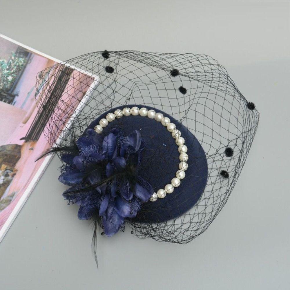 Fascinator Elegant Retro Birdcage Veil Hat Black Veil Top Hair Accessories Bridal Face Veils