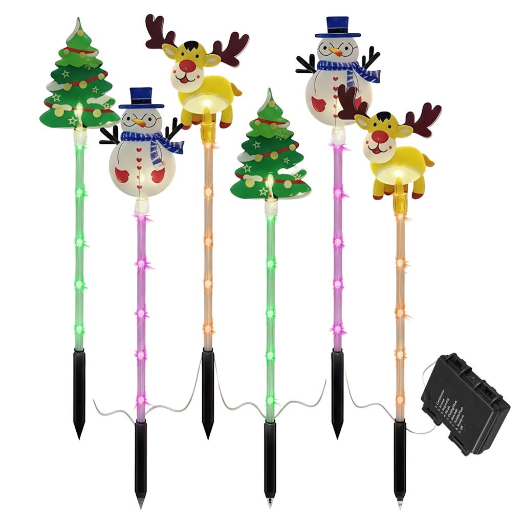 Ground Inserted Christmas Decorative Lights Waterproof LED Outdoor Solar Lights for Walkway Yard Lawn Porch Holiday Decor