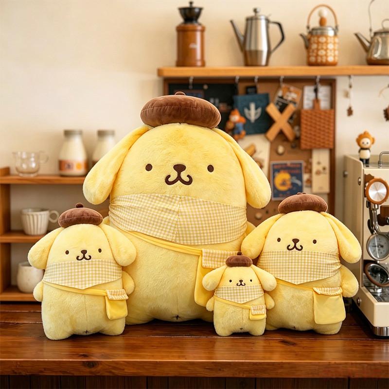 Cuscino Peluche Cartoon Pom Pom Purin Con Imbottitura Morbida in Cotone Per Dormire e Rilassarsi