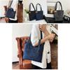 Denim Shoulder Bag Large Capacity Shopping Tote With Zipper For Daily Use