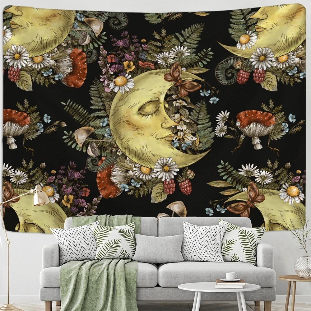 Retro Psychedelic Mushroom Tapestry Office Living Room Tapestry Home Wall Decoration Tapestry