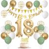 Birthday Party Banner Set with Balloons And Foil Numbers for Ages 1 To 80 Includes Flags Happy 2nd 3rd 18th 30th 60th 70th