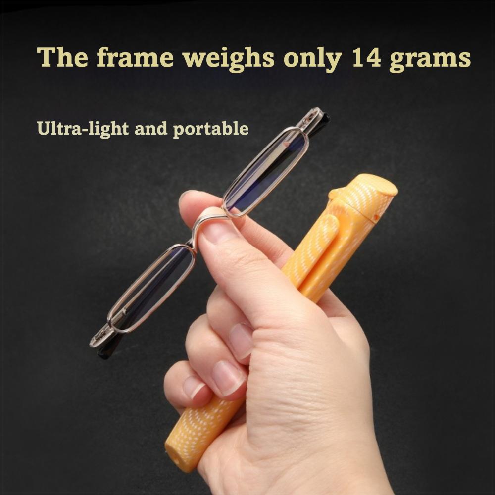 Metal Frame Reading Glasses Portable Reader Glasses Presbyopia Eyeglasses  for Men and Women