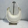 Womens Genuine Leather Woven Underarm Bag Versatile Crescent Shoulder Crossbody