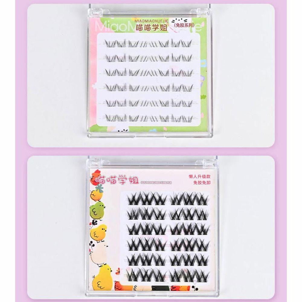 Anime Cosplay Manga Lashes With Jelly Glue Strips Cat Elf Eyelashes Makeup Supplies