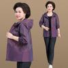 Plus Size Windbreaker Jacket for Moms - Spring & Autumn Loose Fit for Middle-aged & Elderly Women.