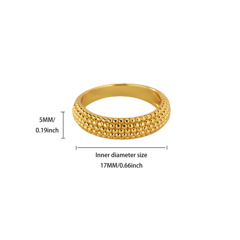 Minimalist Beads Size 7 & 8 Stainless Steel Ring for Women Gold Color Anti Rust Ladies' Ring Wedding Jewelry Anniversary Gift