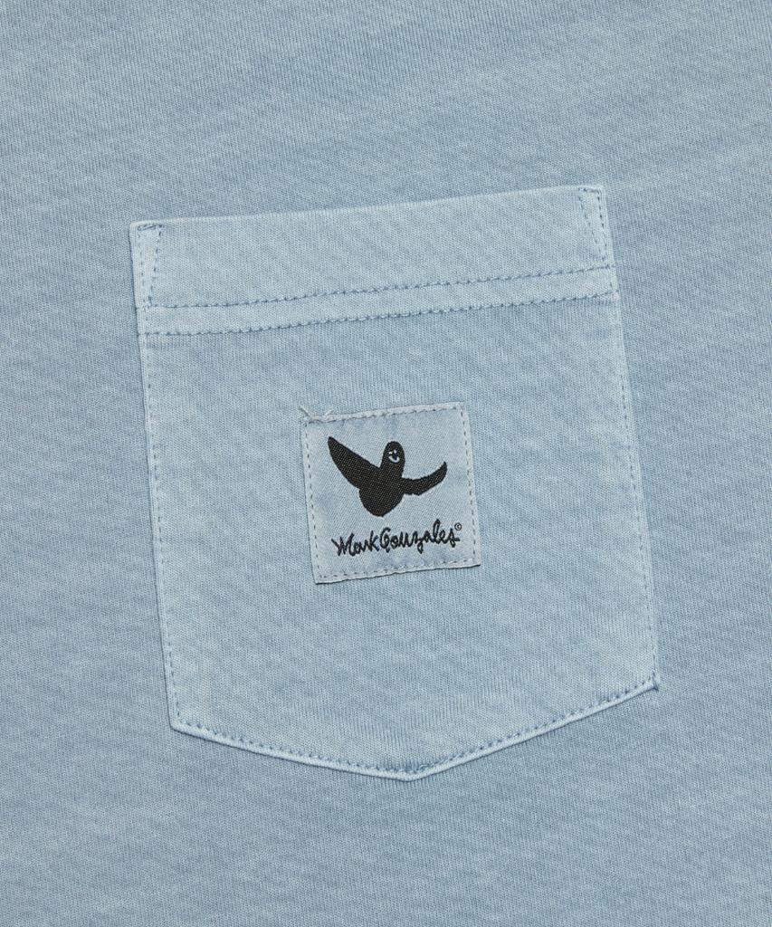 MARK GONZALES Pocket Pigment Short Sleeve T-Shirt - Blue Grey