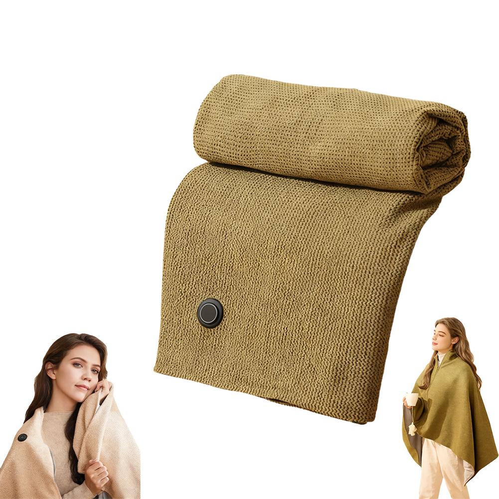 Heated Shawl Wraps USB Heated Blanket Soft Warm Heating Scarf Cold Weather Winter Scarf 3 Heating Level Heated Shawl Portable
