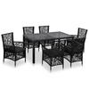 Day and Night - Day and Night Outdoor Dining Set 7 Pieces Black Synthetic Rattan