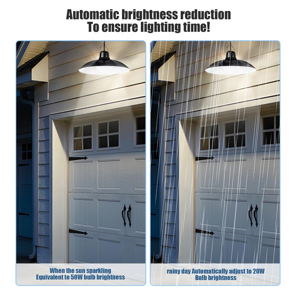 Solar Kronleuchter Außenbereich, Wasserdichte LED-Lampe Doppelkopf-Hängeleuchte Dekorationen mit Fernbedienung für Innen Schuppen Scheune Roo