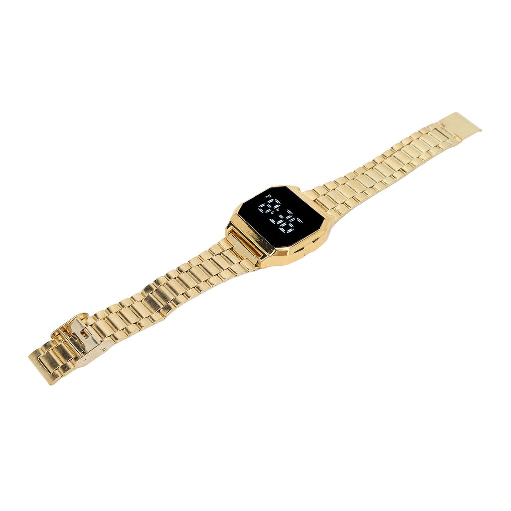 LED Watch for Student Tetragonum Digital Sports Watch with Folding Clasp Alarm Timing Night Light