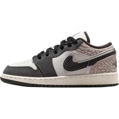 Air Jordan 1 Low Top Basketball Shoes Black White Umber Unisex IU2269-100