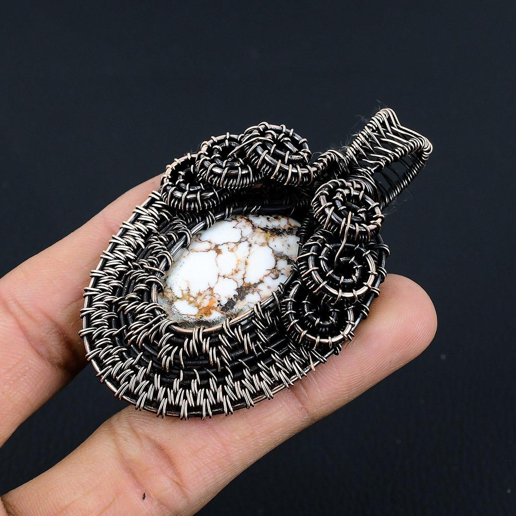 Wild Horse Pendant Gemstone Jewelry, 999 Copper Wire Wrapped Handmade Pendant, Latest Design Jewelry