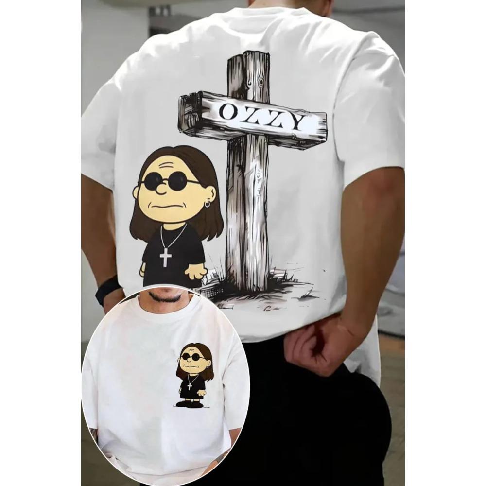2026 Summer Hot Sale Ozzy Osbourne Portrait Double Sided Print T-shirt Y2K Men Women Casual Harajuku T-shirt Hip Hop Streetwear Oversized T-shirt