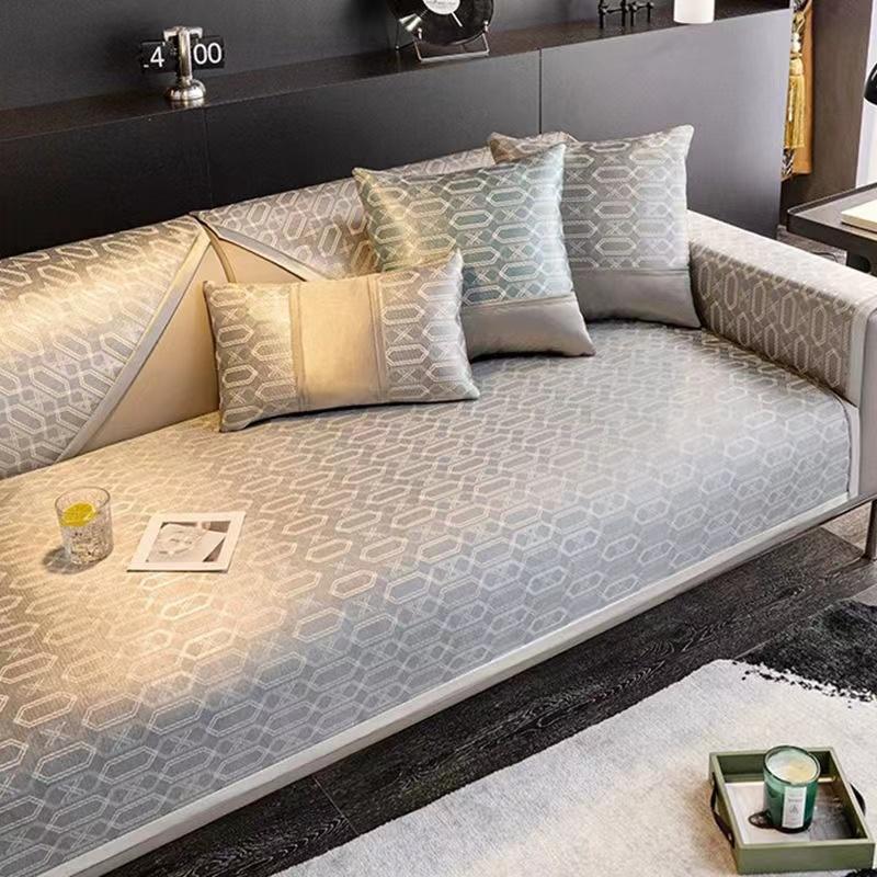 Summer Ice Shreds Dustproof Sofa Mat European Style Universal Couch Cover New Anti Slip Seat Cushion Durable Protective Sleeve
