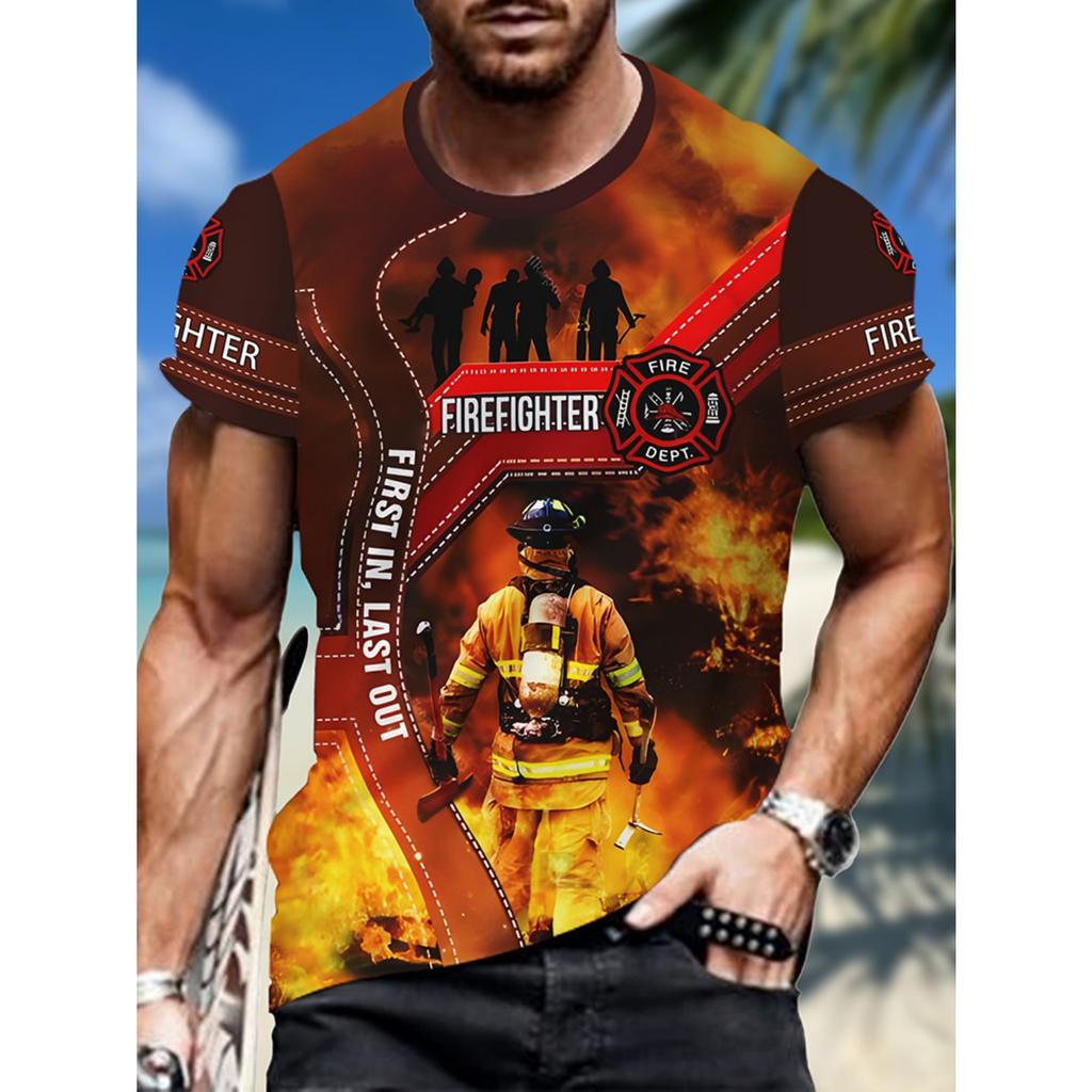 Hawaiian Men's Crew-neck T-shirt Summer Outdoor Vacation Men's Casual Short-sleeved Top Beach Party  Daily Fashion T-shirt