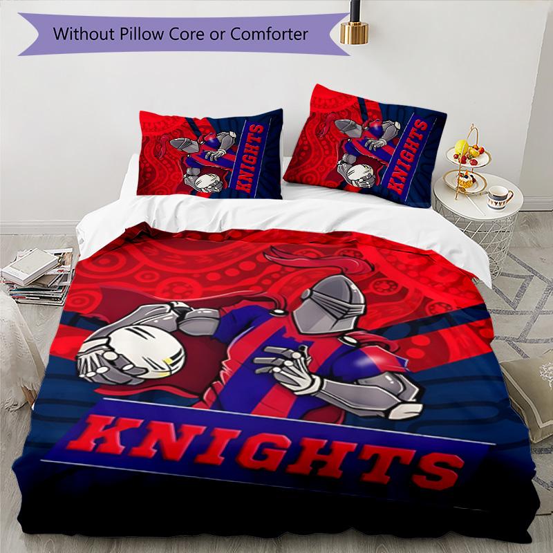 Knights 3pcs Bedding Set Duvet Cover Closure Includes 1 Duvet Cover & 2 Pillowcases for All Seasons Bedroom Home Dorm Decor