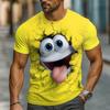 Men's Solid Color Summer Funny Face T-shirt