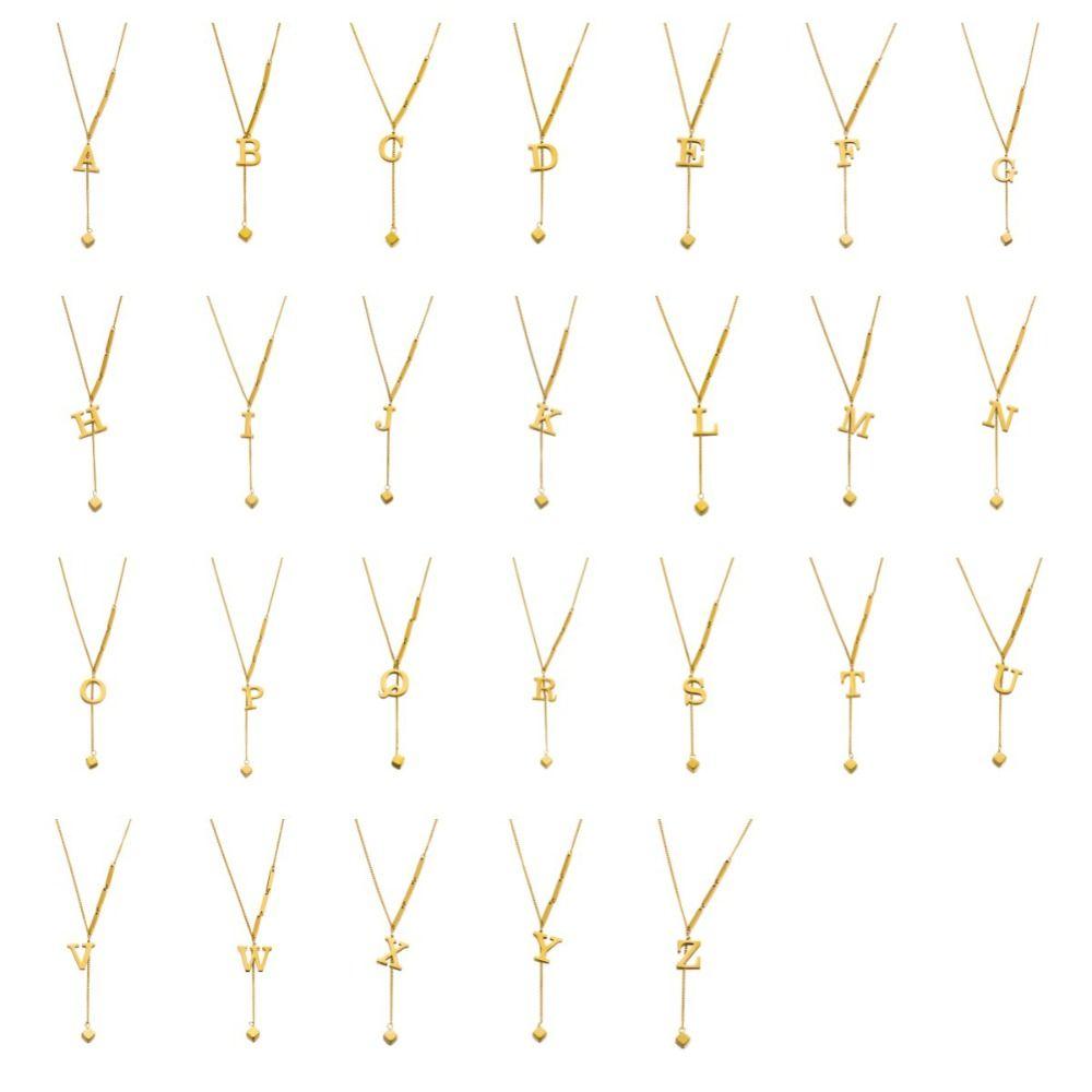 Alphabet Letter Pendant Necklace Gold Color A-Z Letter Clavicle Chain Women Choker Birthday Gift